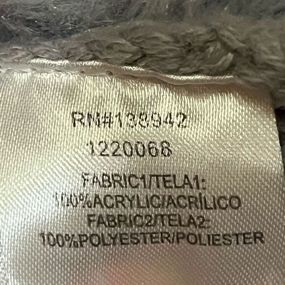 Mod Black Label Womens Medium Suede Front Cardigan Sweater Gray Faux Fur Long - Picture 4 of 8